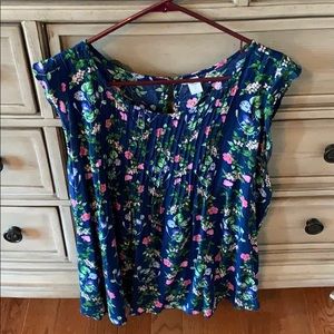 Blue sleeveless peasant blouse from Old Navy